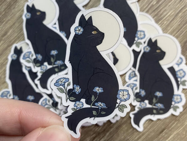 Etsy shop: Moonflower cat stickers